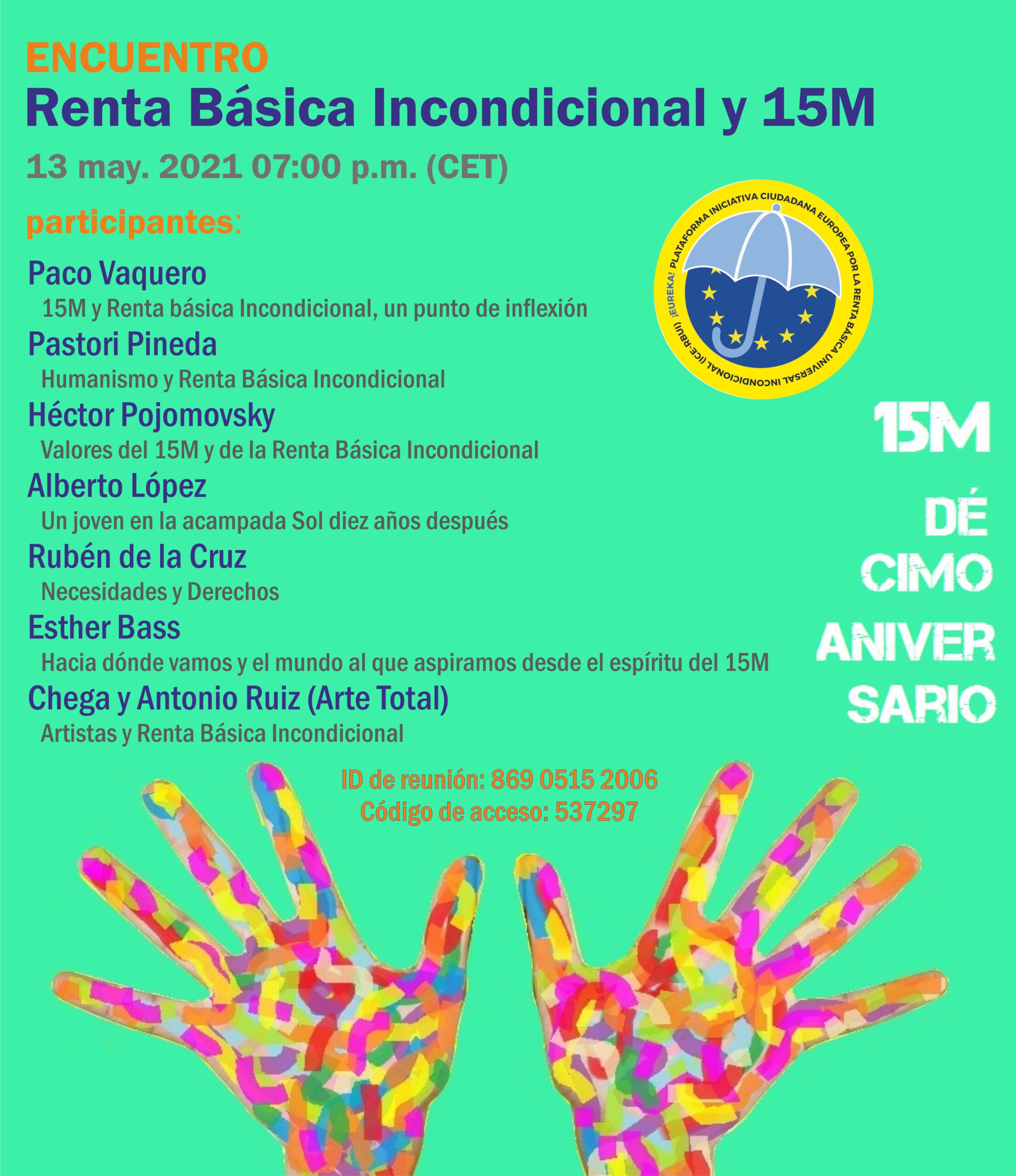 Encuentro Renta Básica Incondicional y 15M